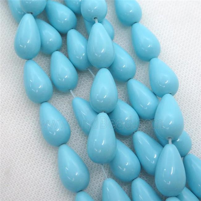 blue Synthetic Turquoiuse beads, 3d-teardrop