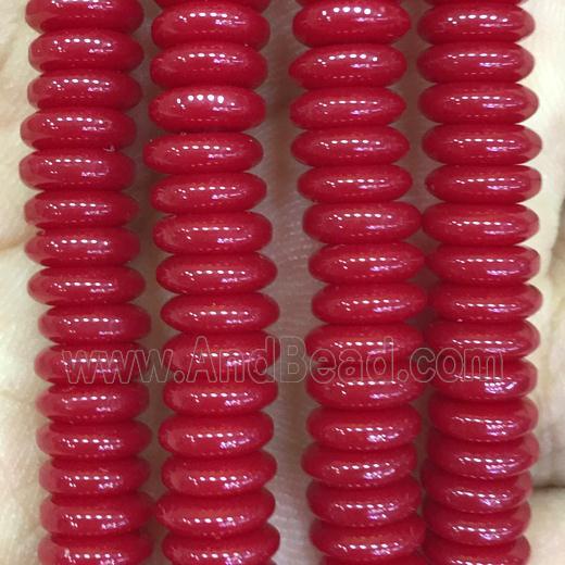 red resin disc beads