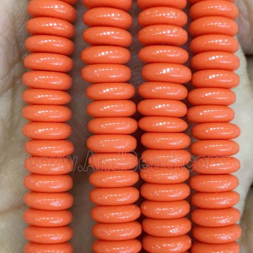 orange resin heishi beads