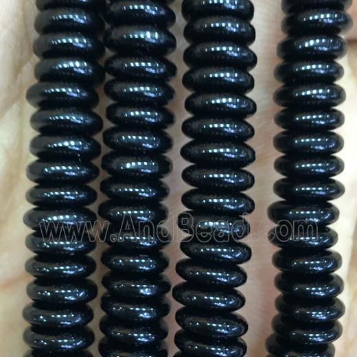 black resin heishi beads
