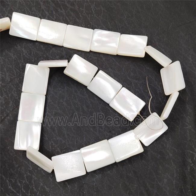 White MOP Shell Rectangle Beads