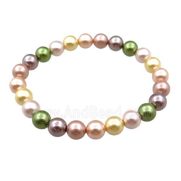 pearlized shell bracelet, mulitcolor