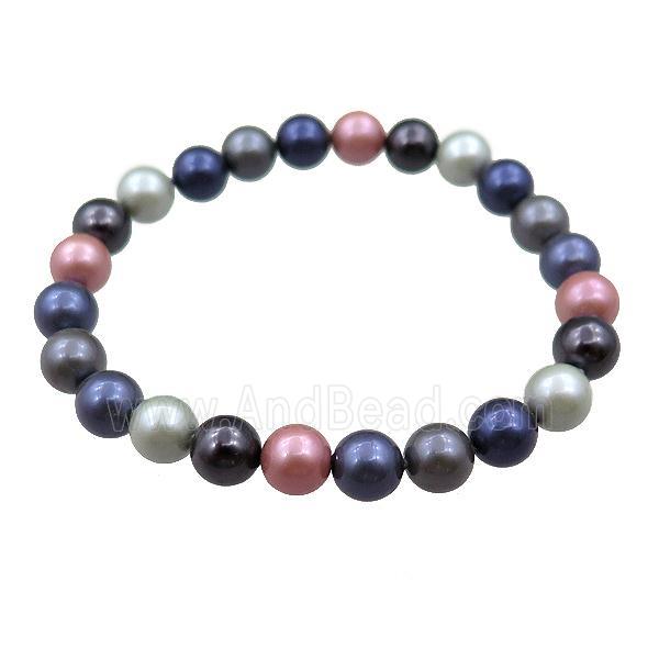 pearlized shell bracelet, mulitcolor