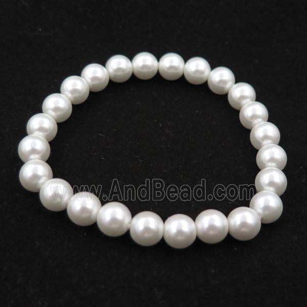 white pearlized shell bracelet
