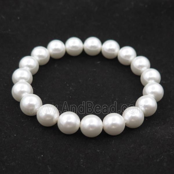 white pearlized shell bracelet