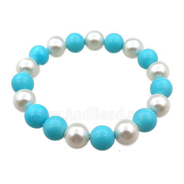 pearlized shell bracelet, round