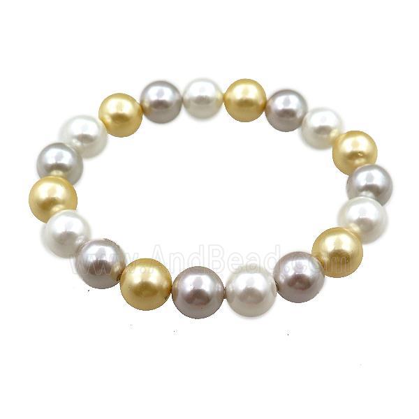 pearlized shell bracelet, round