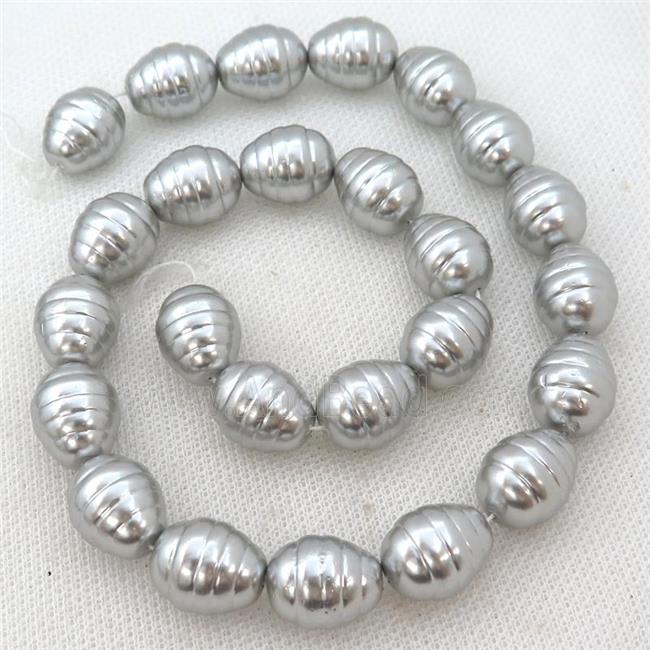 gray Pearlized Shell silkworm beads