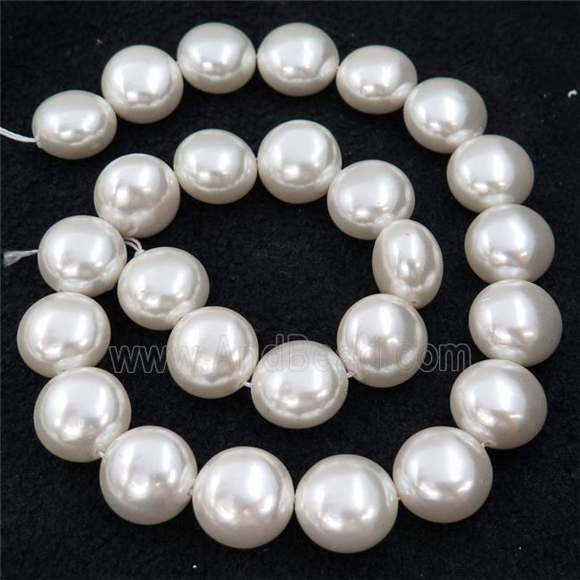 White Pearlized Shell Button Beads