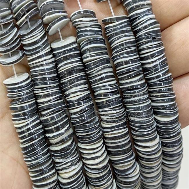 Natural Sea Shell Heishi Beads Black Dye