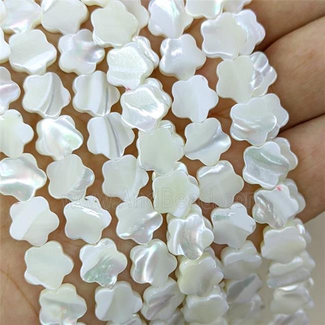 White MOP Shell Flower Beads