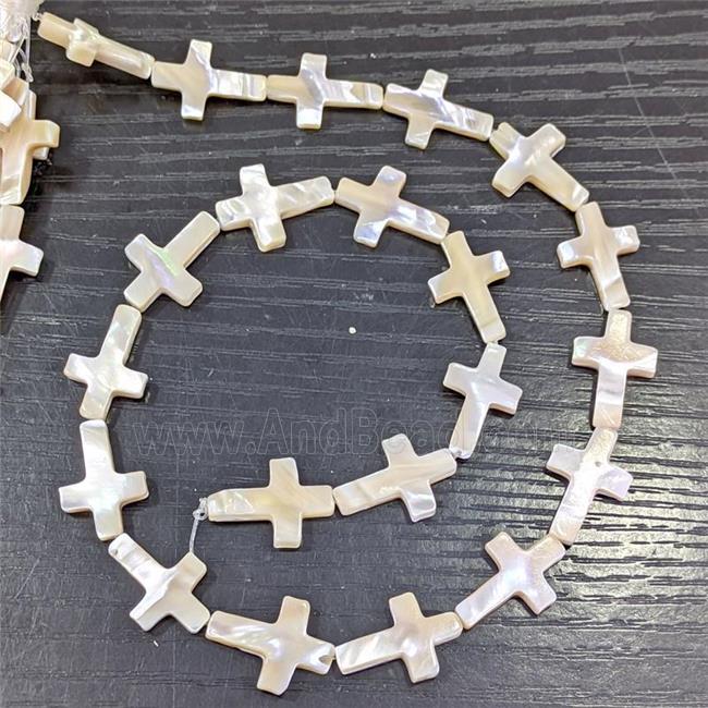 White MOP Shell Beads Cross