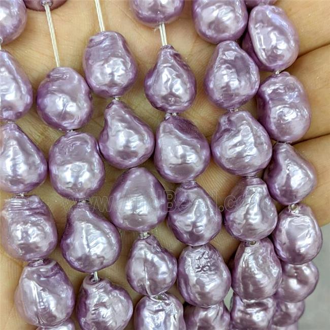 Purple Pearlized Porcelain Beads Freeform