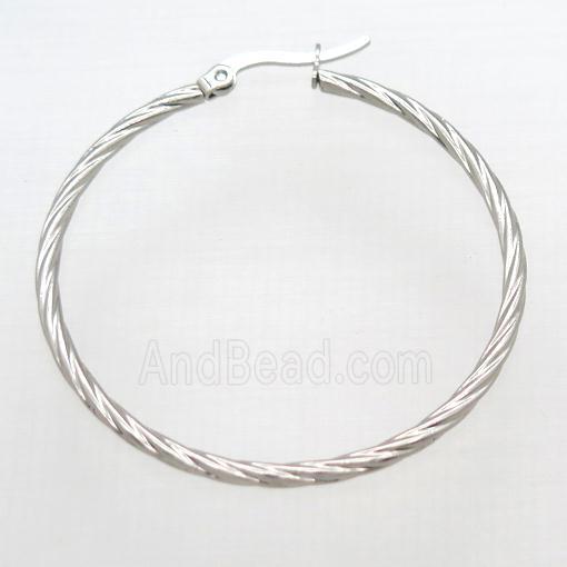 raw stainless steel Hoop Earrings