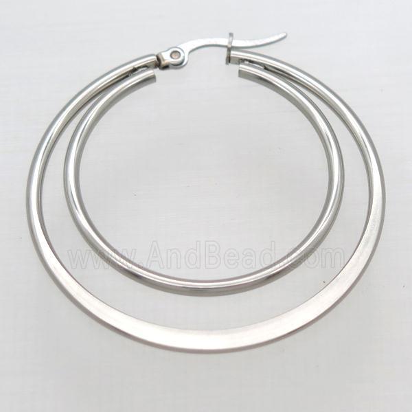 raw stainless steel Hoop Earrings