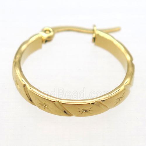 stainless steel Hoop Earrings, gold plated