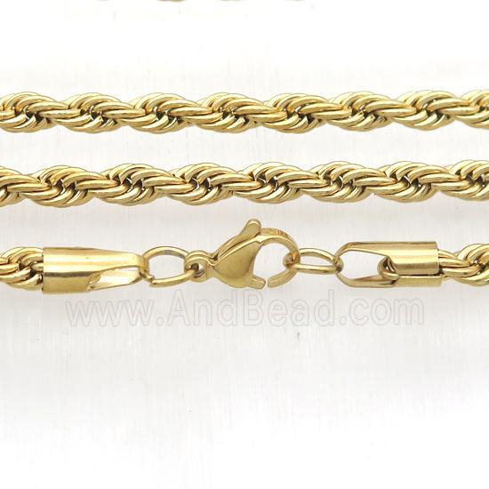 Stainless Steel Necklace Chain, gold plated