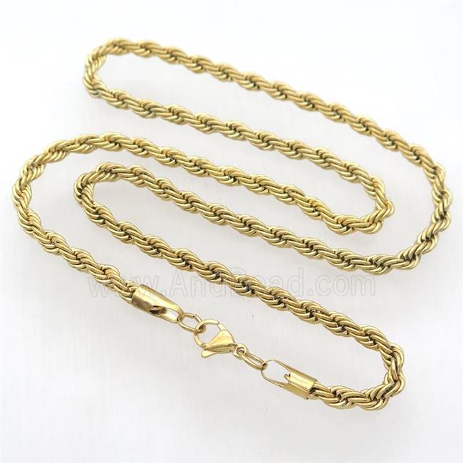 Stainless Steel Necklace Chain, gold plated