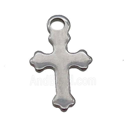 raw stainless steel cross pendant