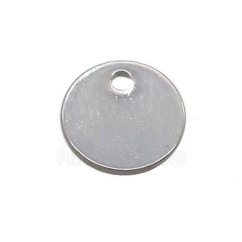 raw stainless steel circle pendant