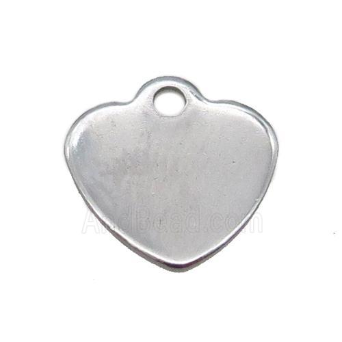 raw stainless steel heart pendant