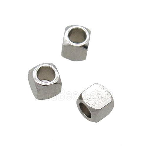 raw stainless steel cube beads