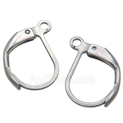 raw stainless steel Leaveback Earrings