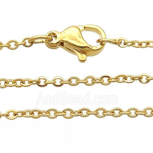 stainless steel necklace chain, gold plated