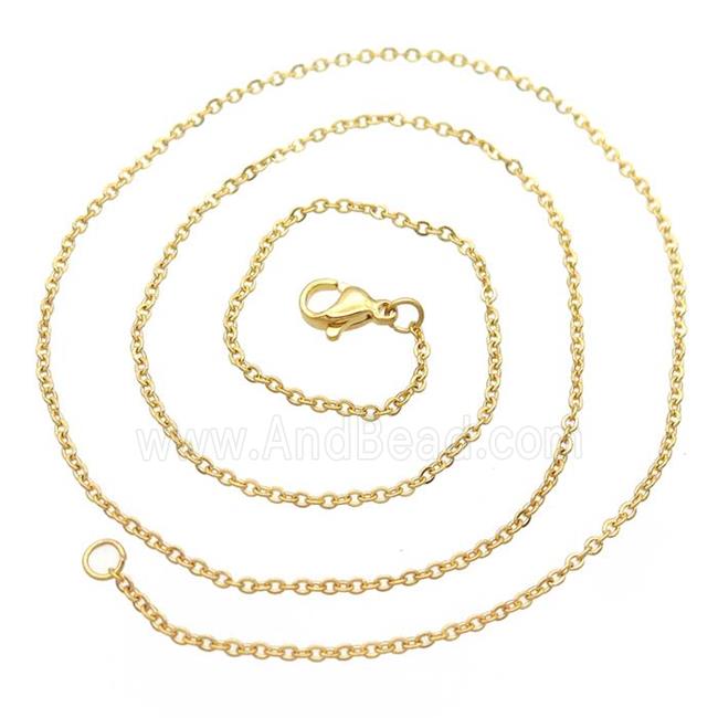 stainless steel necklace chain, gold plated