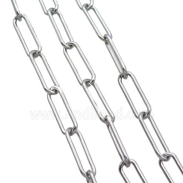Raw Stainless Steel Paperclip Chain