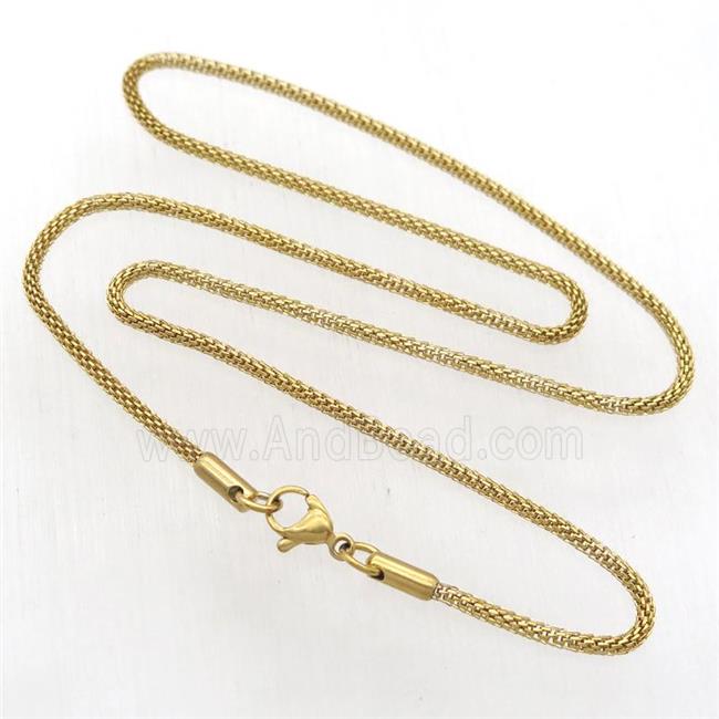 Stainless Steel Necklace Chain, gold plated