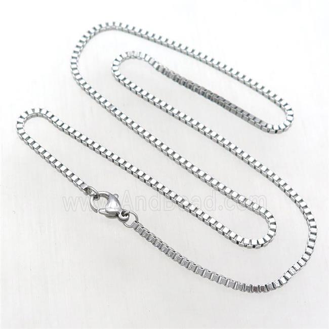 raw Stainless Steel Necklace Box Chain