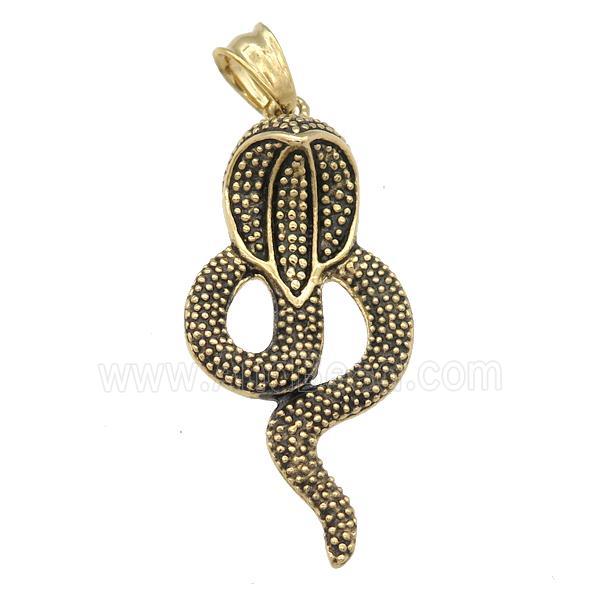 stainless steel sanke pendant, antique gold