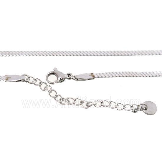 stainless steel necklace Chain, snakeskin, platinum plated