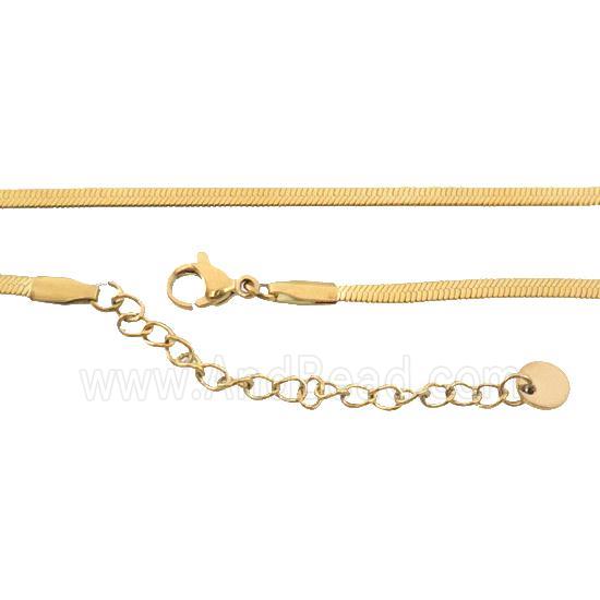 stainless steel necklace Chain, snakeskin, gold plated