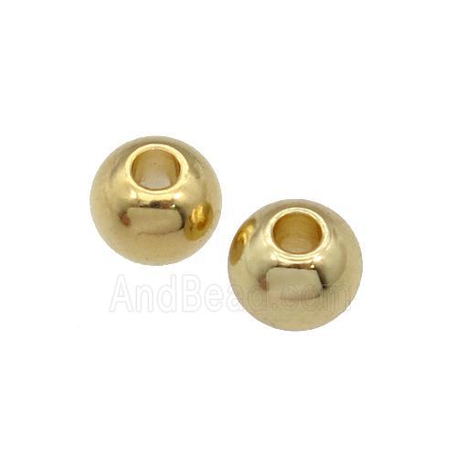 Stainless Steel Beads, round, gold plated