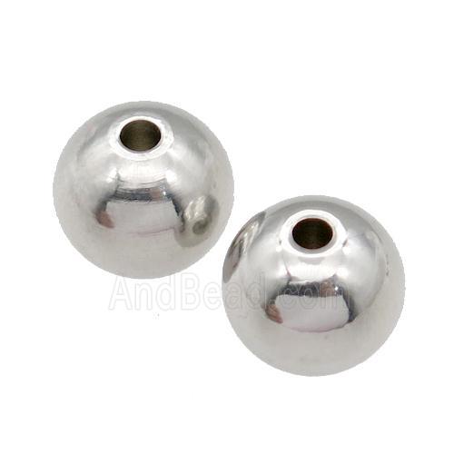 raw Stainless Steel Beads, round