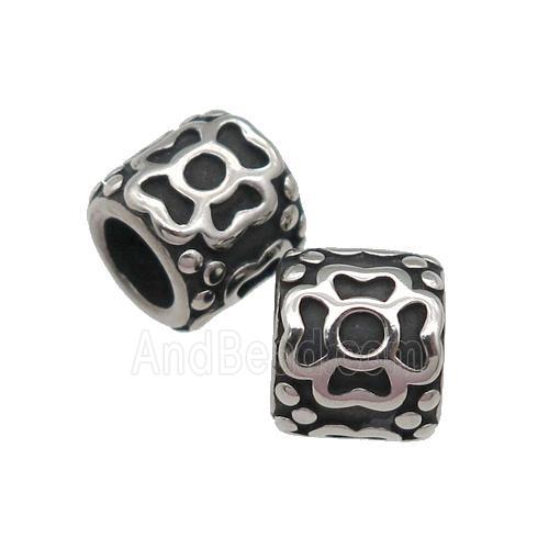 Stainless Steel tube Beads, antique silver