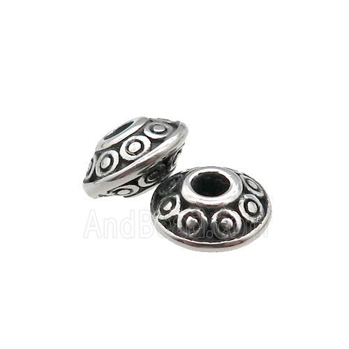 Stainless Steel spacer Beads, antique silver