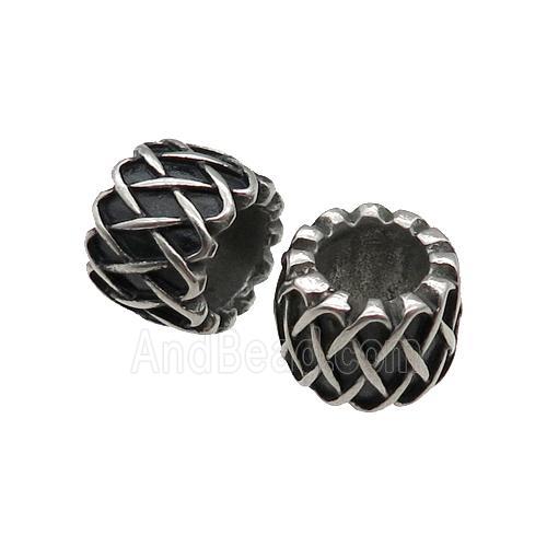 Stainless Steel tube Beads, antique silver