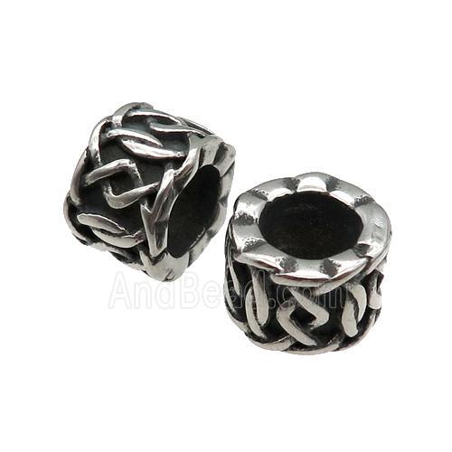 Stainless Steel tube Beads, antique silver