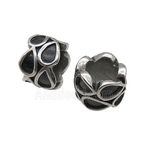 Stainless Steel tube Beads, antique silver