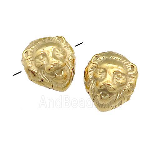 Stainless Steel Lion Beads, gold plated