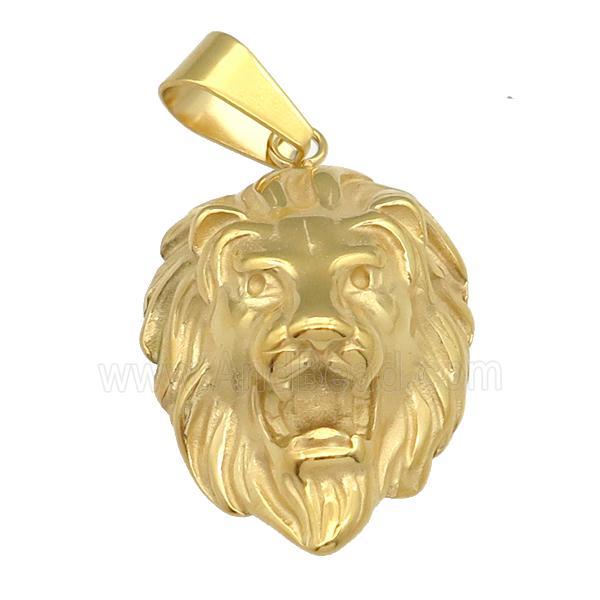 Stainless Steel Lion pendant, gold plated