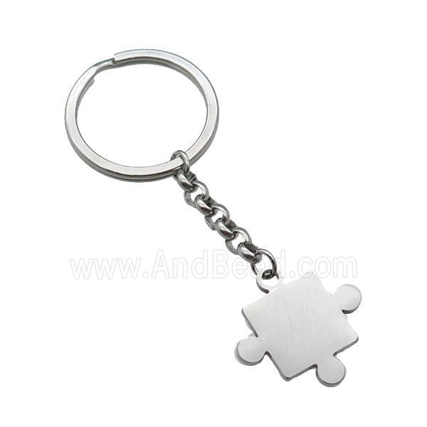 raw Stainless Steel keychain pendant