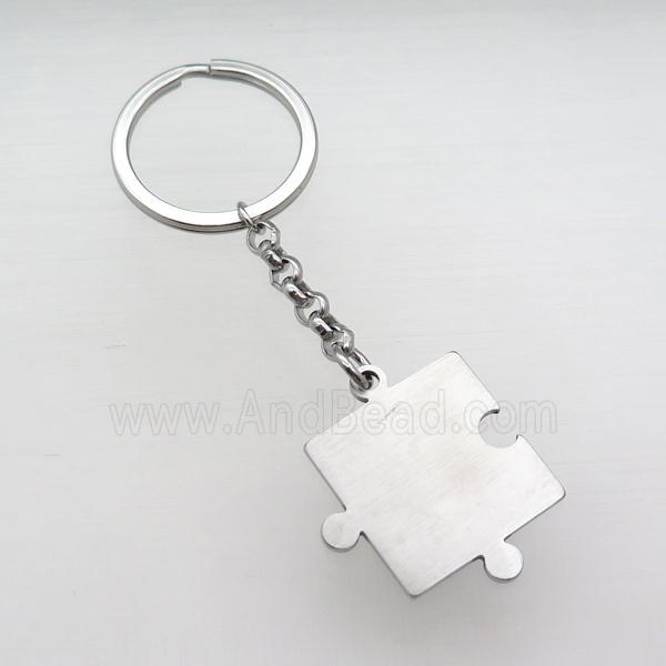 raw Stainless Steel keychain pendant