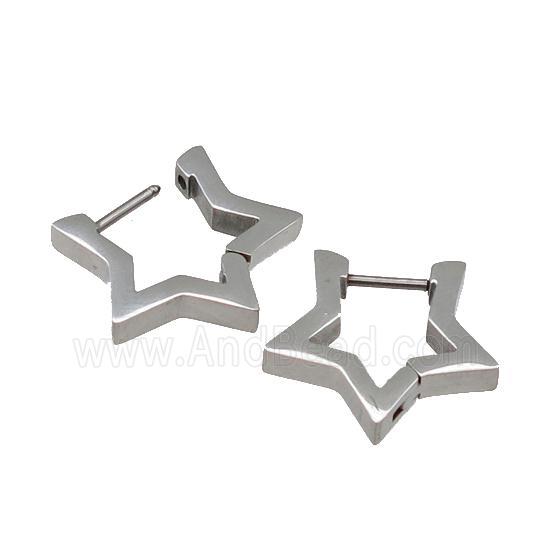 raw Stainless Steel Latchback Earring star