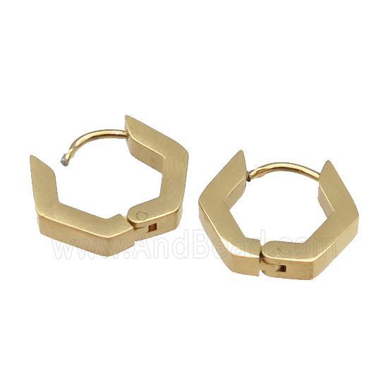 Stainless Steel Latchback Earring hexagon gold plated