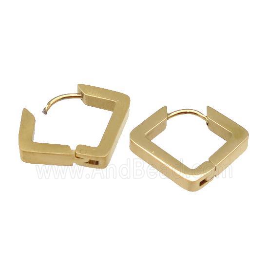 Stainless Steel Latchback Earring square gold plated