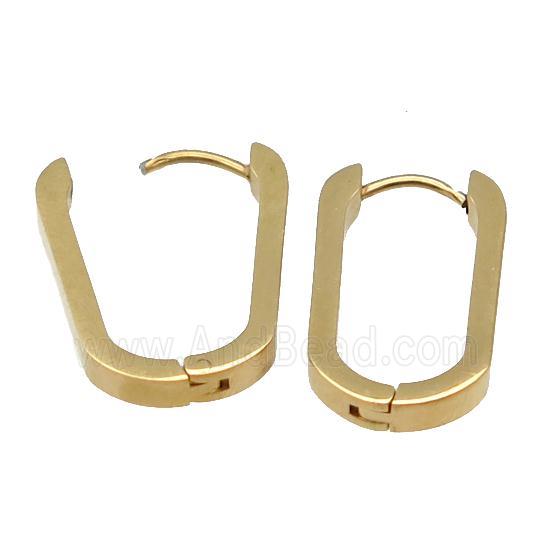 Stainless Steel Latchback Earring oval gold plated